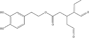 Chemical Structure of Oleacein, a phenol in high phenolic olive oil.