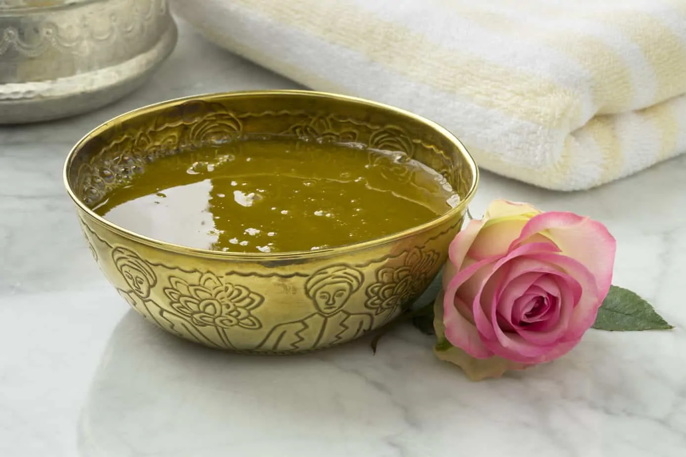 High phenolic olive oil with rose extract for skin care.
