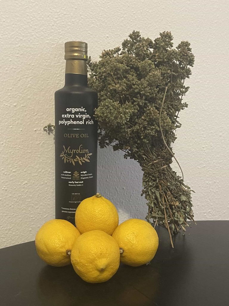 Ingredients for Ladolemono Myrolion Olive Oil and Lemon Juice